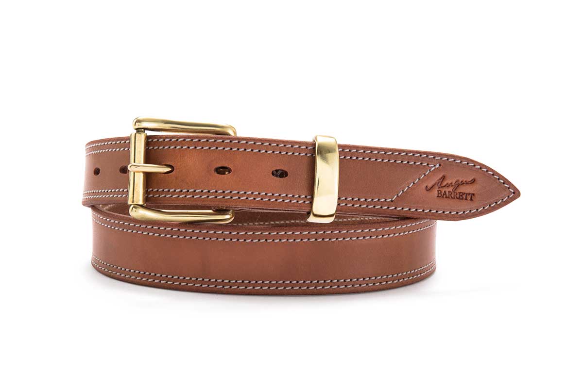 Leather Hobble Belt with Brass Buckle  Buy Men's Leather Belts Online -  Angus Barrett Saddlery