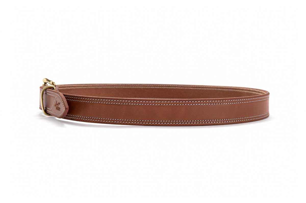Harness Leather Belt with Solid Brass Buckle