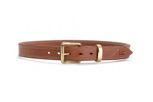 Harness Leather Belt with Solid Brass Buckle
