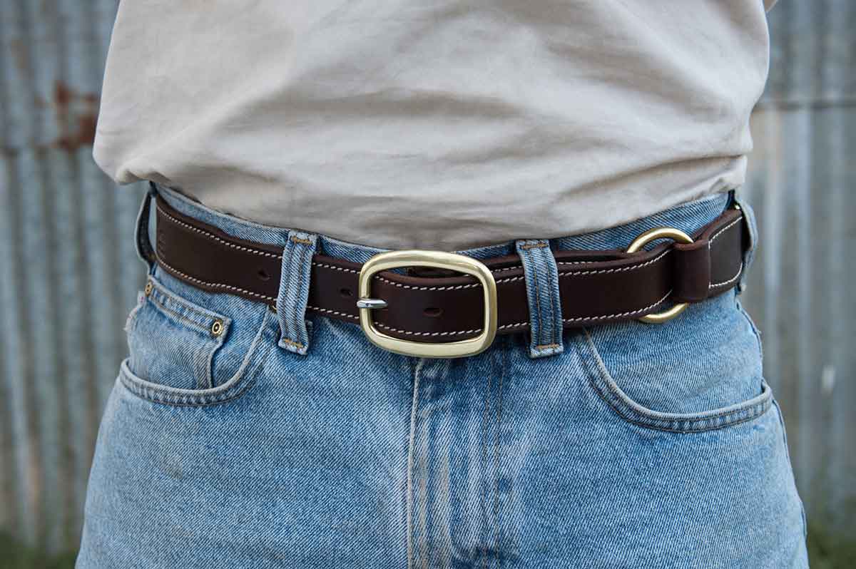 Leather Hobble Belt with Solid Brass Buckle | Angus Barrett Saddlery