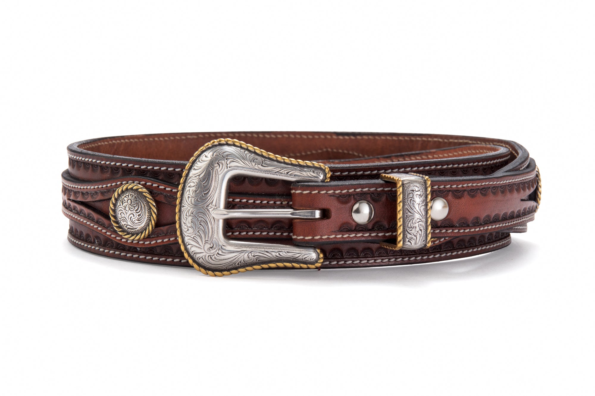 Austin Hand Stamped Western Cowboy Belt | Angus Barrett Saddlery