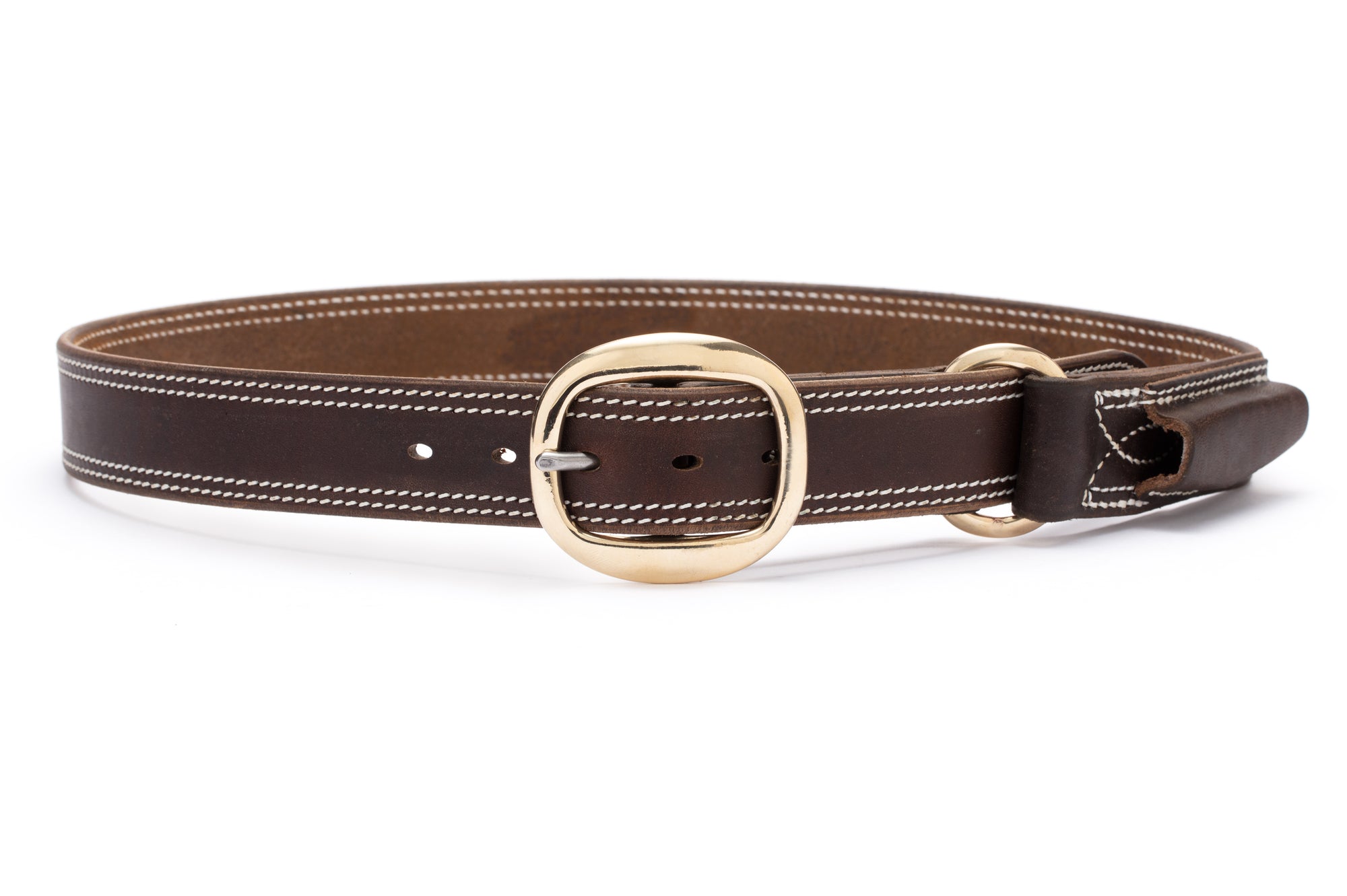 Ringers Leather Knife Belt with Solid Brass Buckle