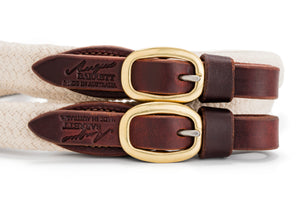 Angus Barrett Soft Cotton Reins - Dark Natural with Brass buckles