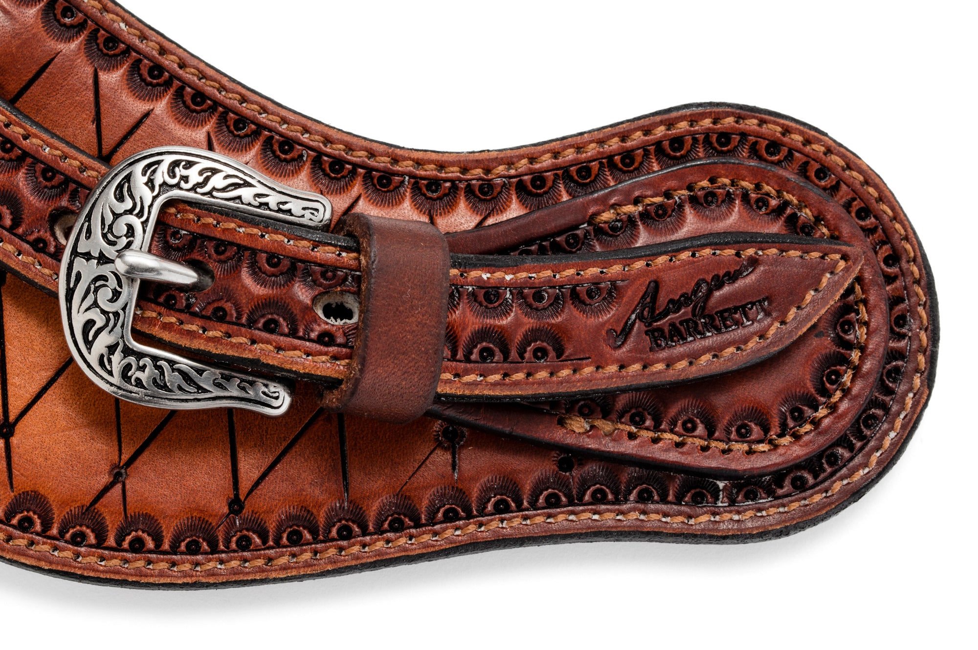 Fitted Spur Straps | Hand Carved Spur Straps | Angus Barrett Saddlery