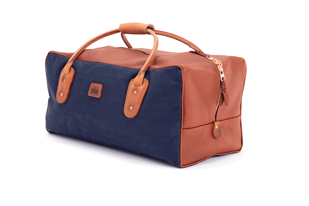 Navy and tan bag sales